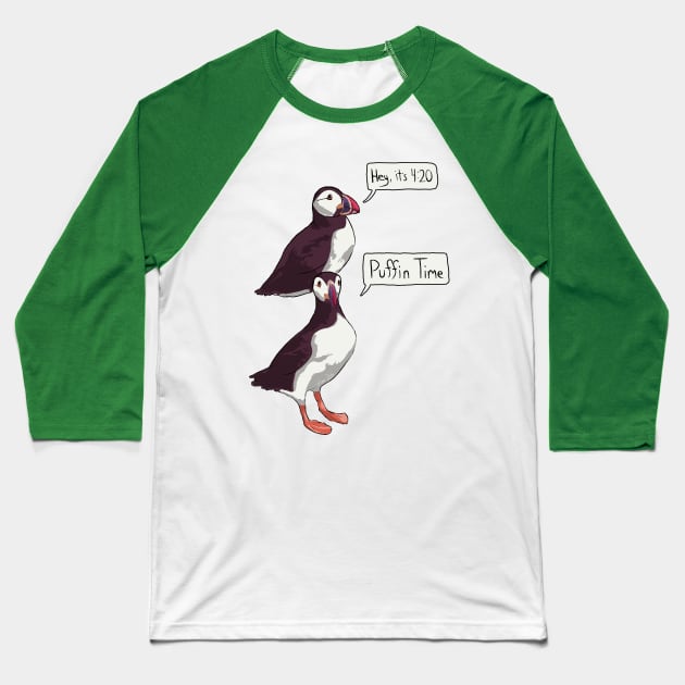 Puffin Time - 'just the birbs' Baseball T-Shirt by BeSmartFightDirty